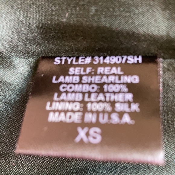 ADAM LIPPES  lamb shearling/ leather green / golden hardware coat Sz X… - Picture 10 of 11